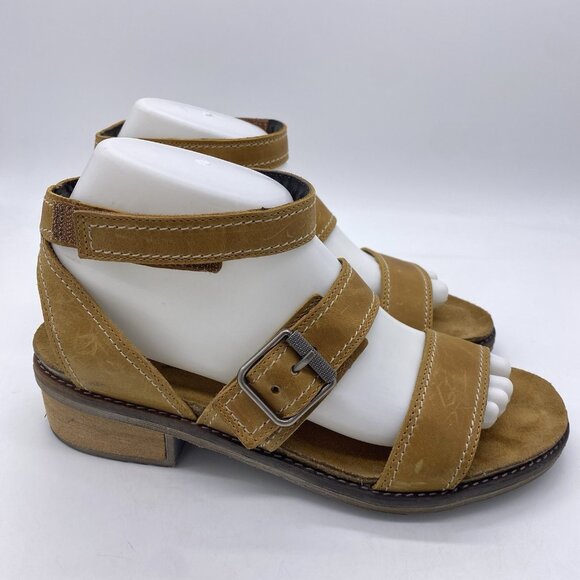 Naot Beatnik Sandals Women's 40 Wide Dune Nubuck Leather Bohemian Made In Israel - Picture 2 of 13